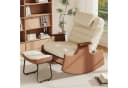 SEEZSSA Ohrensessel Schaukelstuhl mit Hocker Beige Modern Bild 2