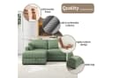 ADWOLT Ecksofa Grün Cord mit ergonomischer Rückenlehne Bild 4