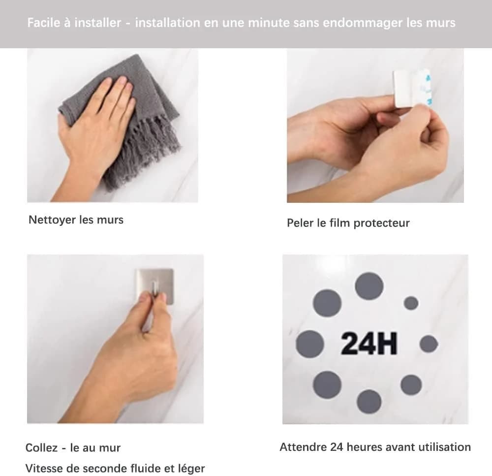 LA CUTE Handtuchhaken Selbstklebend Edelstahl 4 Stück - Bild 3