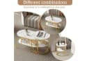 BELUPAI Couchtisch 2er Set Oval Rund Gold Marmoroptik Bild 1