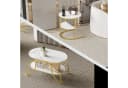 BELUPAI Couchtisch 2er Set Oval Rund Gold Marmoroptik Bild 5