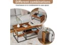 BELUPAI Couchtisch-Set 2-tlg. Schwarz Stahlrahmen Holzoptik Bild 5