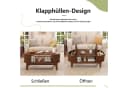 BELUPAI Couchtisch Oval mit Stauraum Walnuss Bild 4