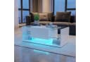 BELUPAI Couchtisch Hochglanz Weiß mit LED-Beleuchtung und Schubladen Bild 2