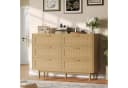 zebery Kommode 6 Schubladen Sideboard Naturholz Rattan Bild 2