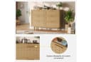 zebery Kommode 6 Schubladen Sideboard Naturholz Rattan Bild 3