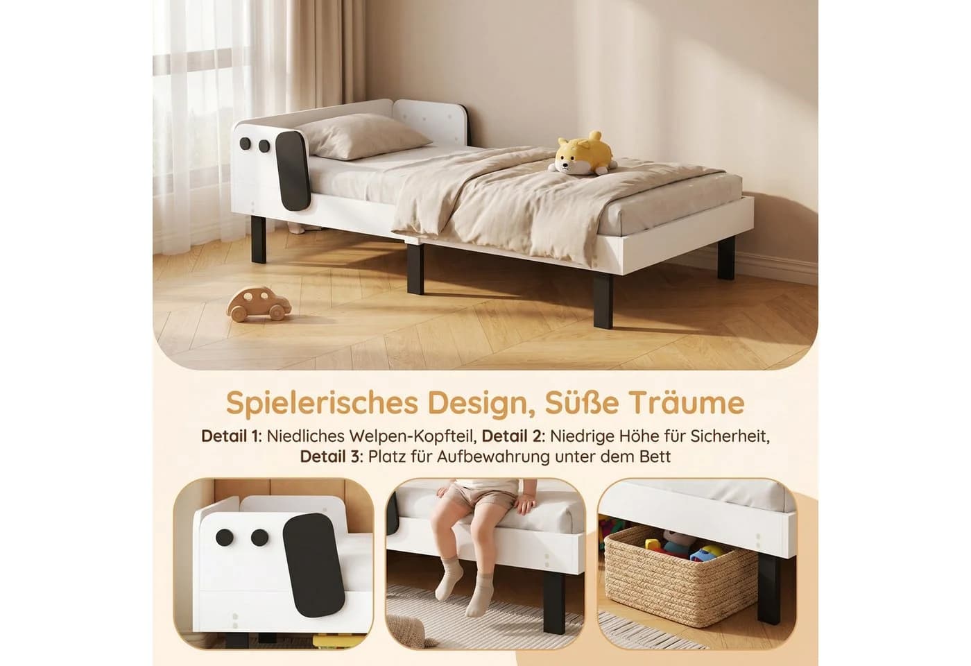 zebery Kinderbett Weiß mit Lattenrost - Bild 3