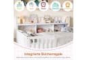 zebery Kinderbett Bodenbett Weiß mit Sicherheitsgittern und Bücherregal Bild 1
