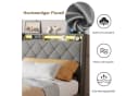 zebery Polsterbett mit LED-Beleuchtung und USB-Ladefunktion Grau Bild 5
