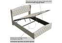 zebery Polsterbett mit Stauraum und Lattenrost Beige Samt Bild 4