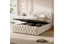 zebery Polsterbett Beige mit Stauraum und Lattenrost Bild 5