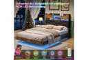 zebery Polsterbett 140x200 mit LED & USB Schwarz Bild 4