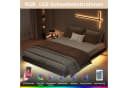 zebery Polsterbett Stauraumbett Schwarz mit LED-Lichtleiste Bild 3