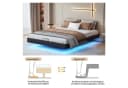 zebery Polsterbett Stauraumbett Schwarz mit LED-Lichtleiste Bild 4