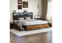 zebery Polsterbett Stauraumbett 180x200 Schwarz mit LED & Schubladen Bild 2