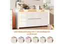 Gdood Sideboard mit 4 Türen, LED Hochglanz 160x35x75cm Bild 5