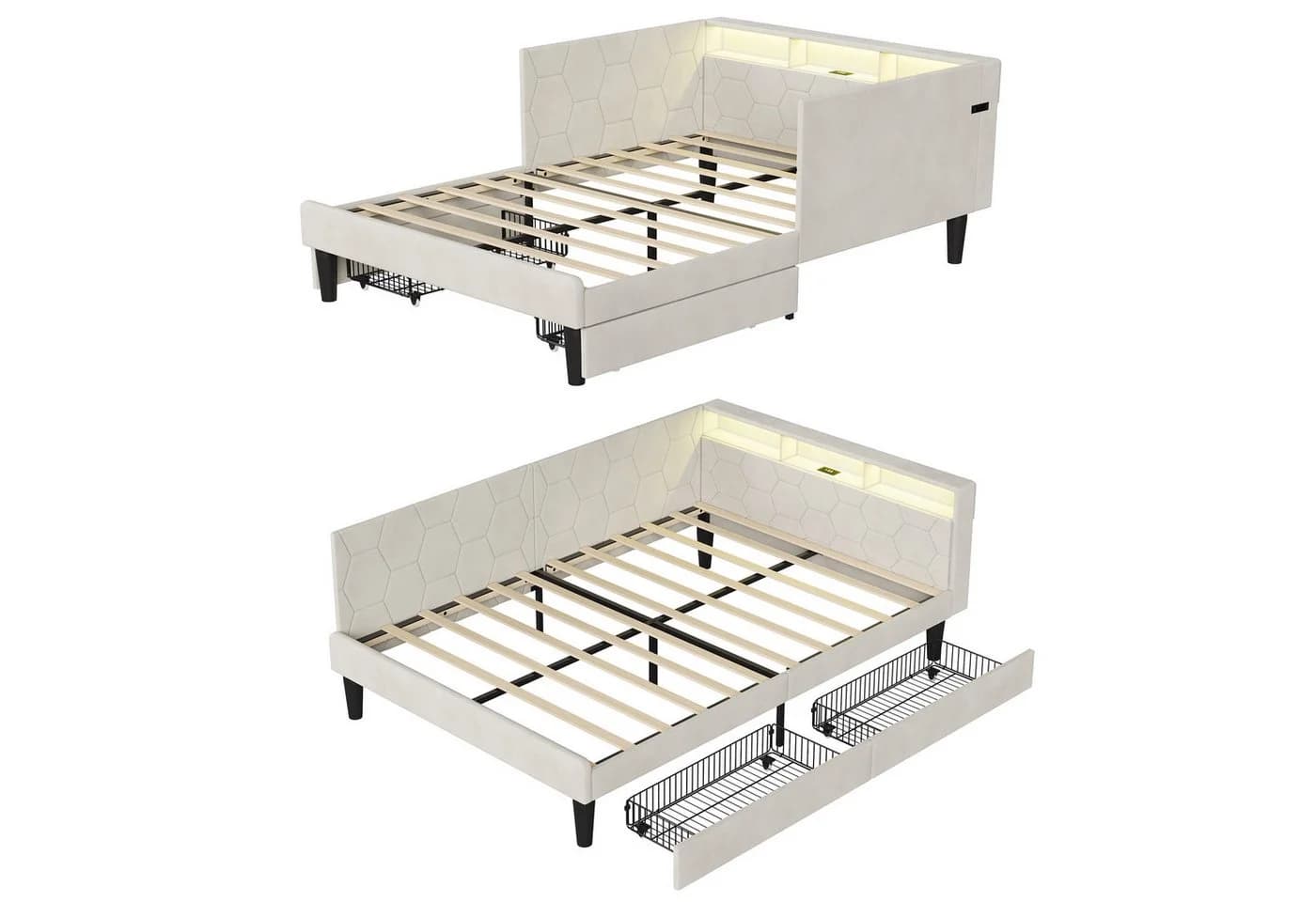 Furnishings Home LED Polsterbett 90 x 200 cm mit LED-Beleuchtung und Ladefunktion - Bild 4
