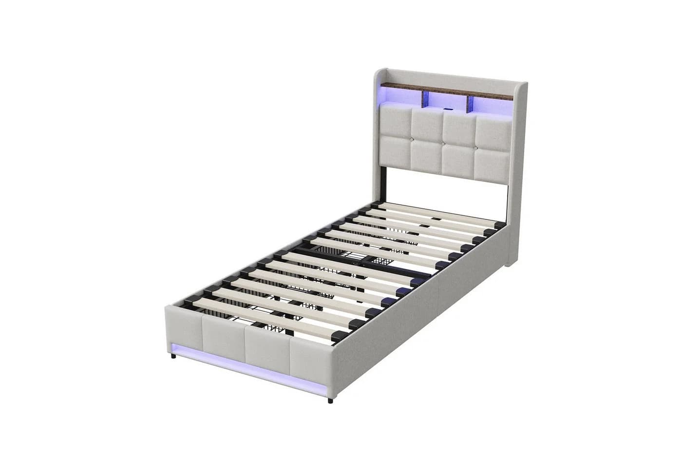 Furnishings Home LED Polsterbett 90x200 cm mit Stauraum und LED-Beleuchtung - Bild 4
