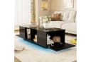 Furnishings Home Couchtisch Schwarz Hochglanz mit LED-Beleuchtung und Glasplatte Bild 1