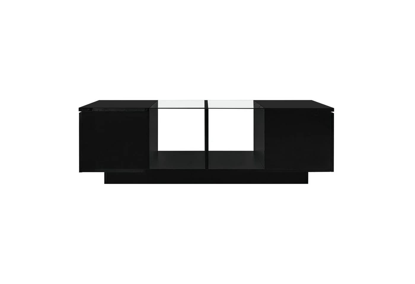 Furnishings Home Couchtisch Schwarz Hochglanz mit LED-Beleuchtung und Glasplatte - Bild 4