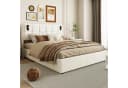 Gdood Polsterbett 140x200 cm Beige Samt Stauraum LED Bild 2