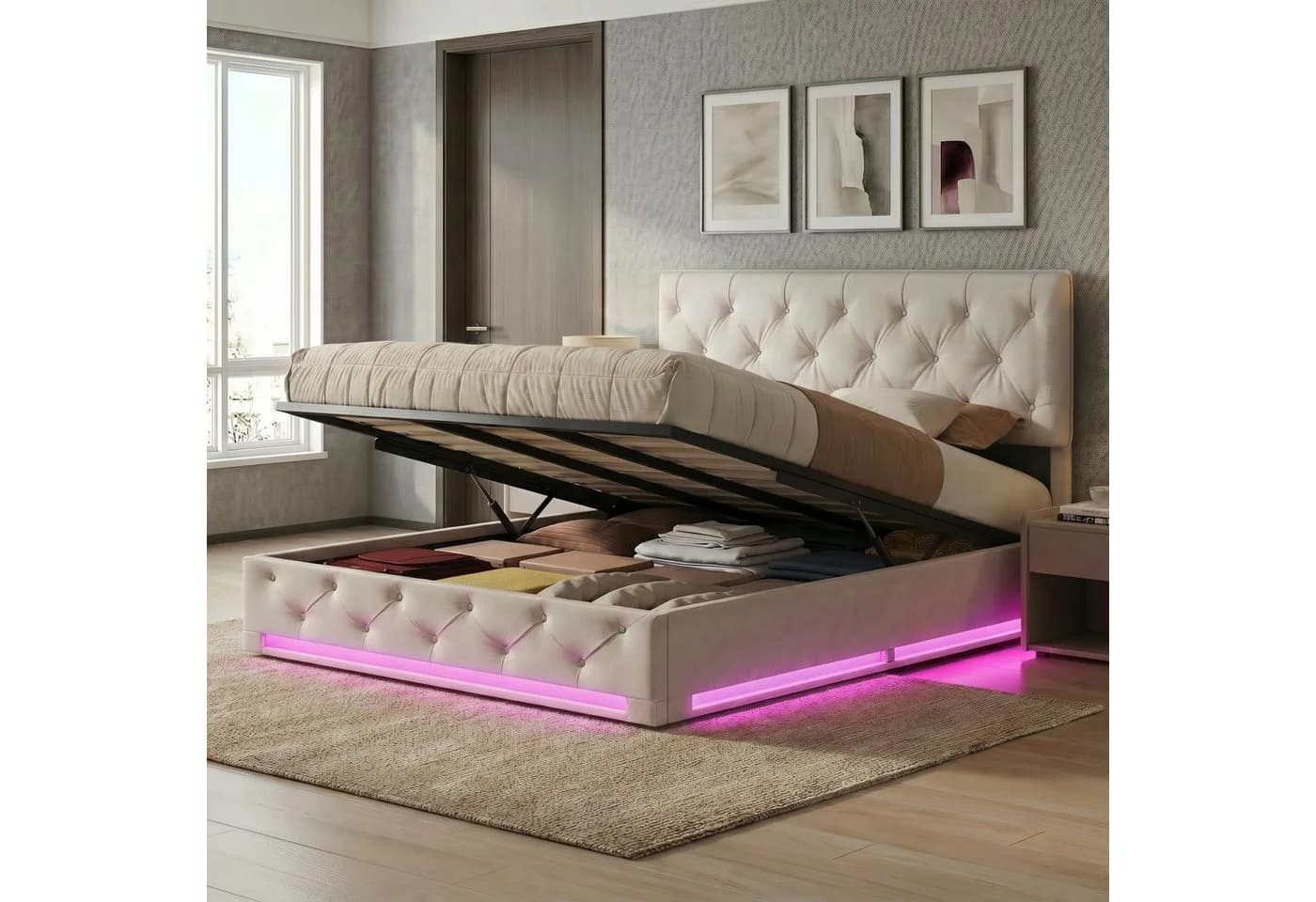 Furnishings Home Polsterbett mit LED-Beleuchtung und Stauraum - Bild 2