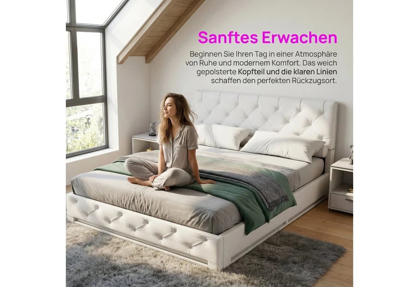 Furnishings Home Polsterbett mit LED-Beleuchtung und Stauraum - Bild 4