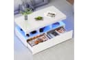 Furnishings Home Couchtisch Weiß/Schwarz mit LED-Beleuchtung und Schubladen Bild 1