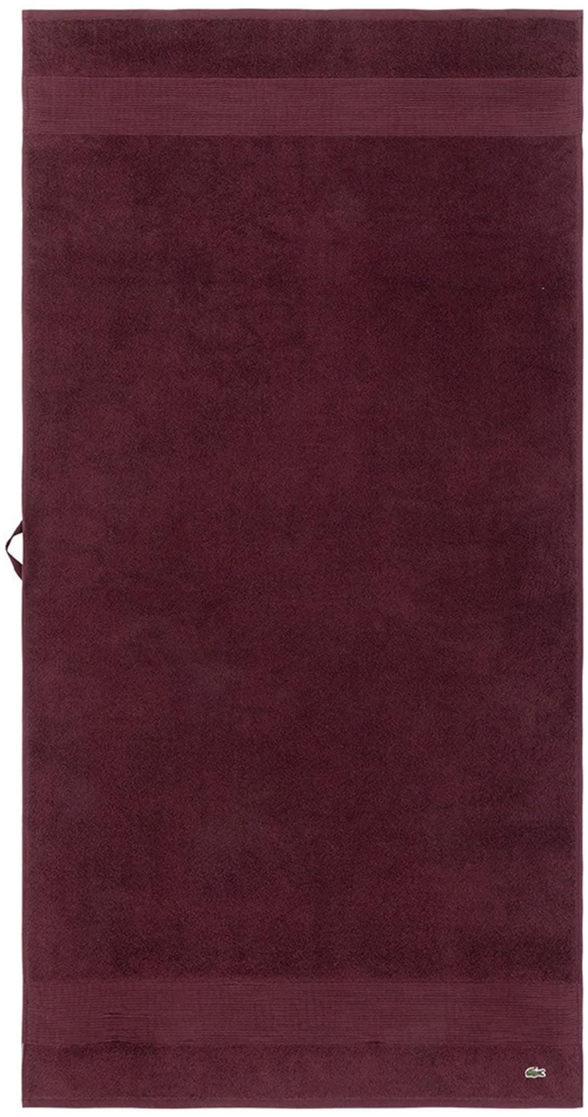 LACOSTE Duschtuch LLECROCO bordeaux Frottier 100% Baumwolle