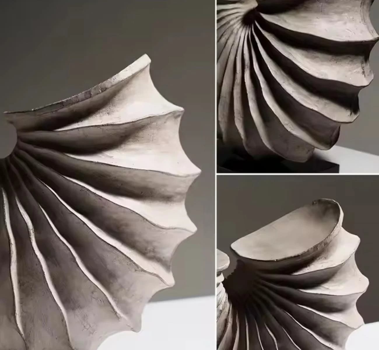Quality Elegance Geometrische Muschel-Skulptur aus Resin 30x28 cm - Bild 4