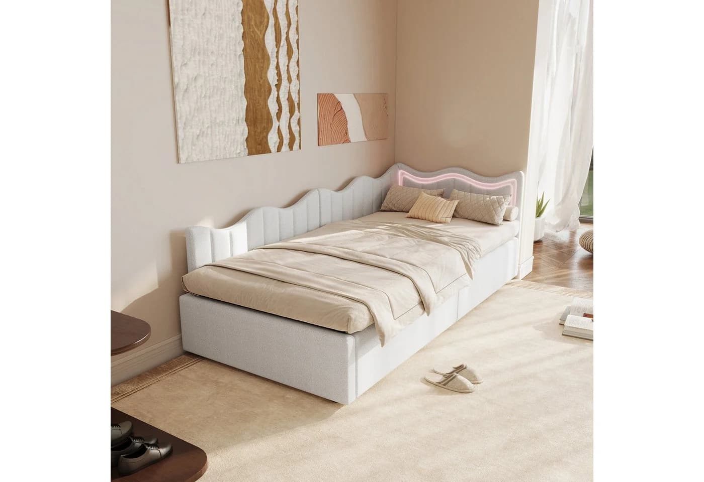 ADWOLT Schlafsofa mit LED-Beleuchtung und Stauraum - Bild 2
