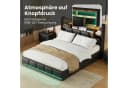 ADWOLT Stauraumbett Schwarz mit LED, USB & Lattenrost Bild 1