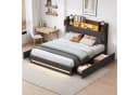 ADWOLT Stauraumbett Grau mit LED und Schubladen Bild 2