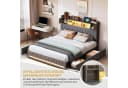 ADWOLT Stauraumbett Grau mit LED und Schubladen Bild 3
