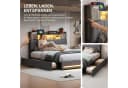 ADWOLT Stauraumbett Grau mit LED und Schubladen Bild 4