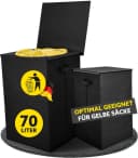 HANDFILL Flaschensammler Wäschekorb & Müllsackständer 70L Gelber Sack mit Deckel Stoffumrandung Bild 2