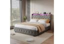 ADWOLT Polsterbett mit Stauraum, LED & USB-Anschluss Grau Bild 2