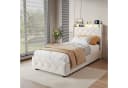 FUROKOY Stauraumbett Polsterbett 90x200cm Beige mit 2 Schubladen Bild 2