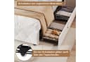 FUROKOY Stauraumbett Polsterbett 90x200cm Beige mit 2 Schubladen Bild 4