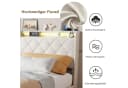FUROKOY Stauraumbett Polsterbett 90x200cm Beige mit 2 Schubladen Bild 5