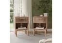 ADWOLT Nachttisch 2er Set aus Holz mit Schubladen Natur Bild 2