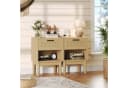 ADWOLT Nachttisch 2er Set Eiche Holz mit Schubladen Bild 2