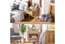 ADWOLT Nachttisch 2er Set Eiche Holz mit Schubladen Bild 3