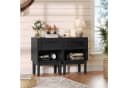 ADWOLT Nachttisch 2er Set Schwarz Holz mit Schubladen Bild 2