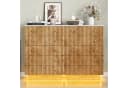 ADWOLT Sideboard Kommode mit 5 Schubladen und LED-Beleuchtung Natur Bild 3