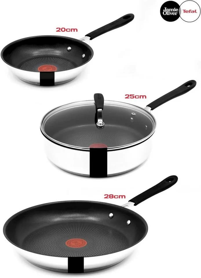 Tefal Pfannen-Set Jamie Oliver 4-tlg. Edelstahl Silber
