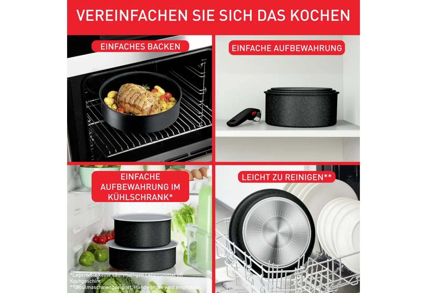 Tefal Ingenio Black Stone Pfannen-Set 3-tlg. mit abnehmbarem Griff - Bild 3