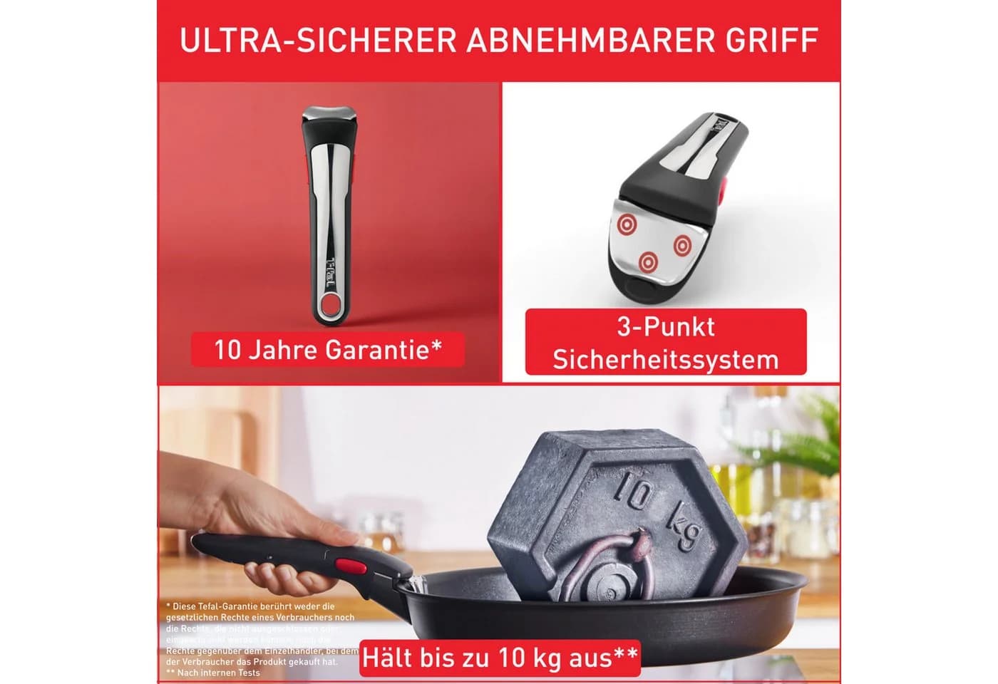 Tefal Ingenio Black Stone Pfannen-Set 3-tlg. mit abnehmbarem Griff - Bild 5