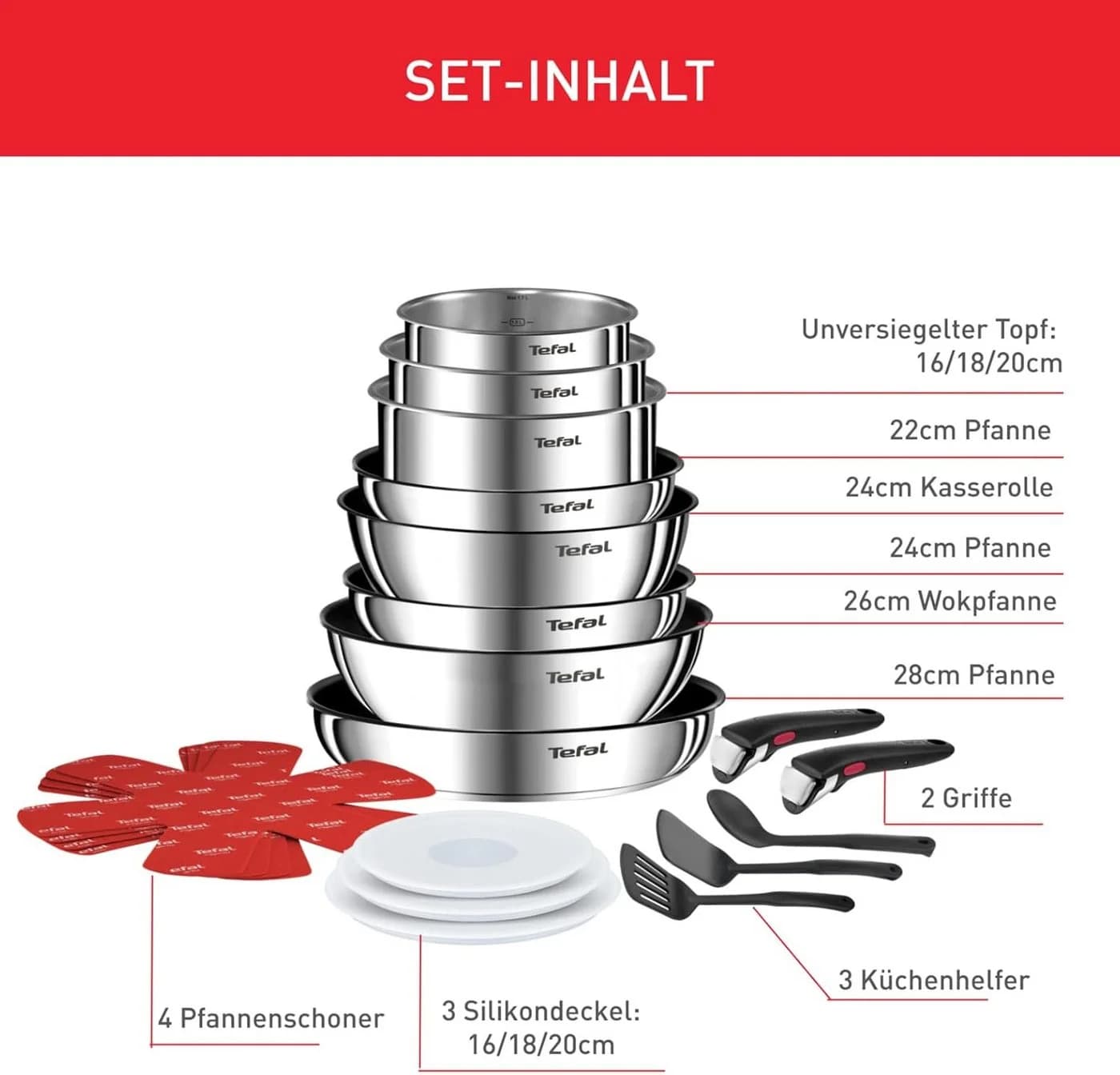 Tefal Ingenio Emotion 20-tlg. Topf-Set mit abnehmbaren Griffen - Bild 2