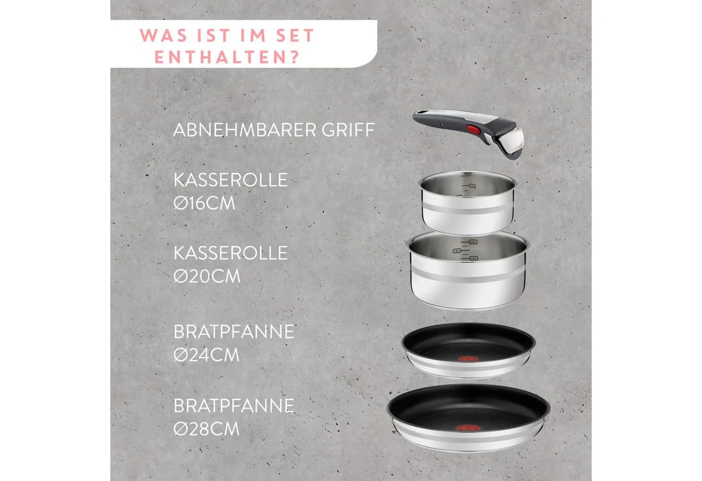 Tefal Pfannen-Set Jamie Oliver Ingenio G6 Silber 28cm - Bild 3